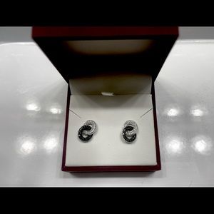 Black Diamond & Diamond Earrings